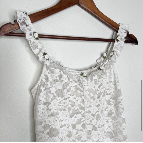 For Love & Lemons x Victoria’s Secret Lou Lace White Floral Slip Mini Dress - Picture 8 of 11